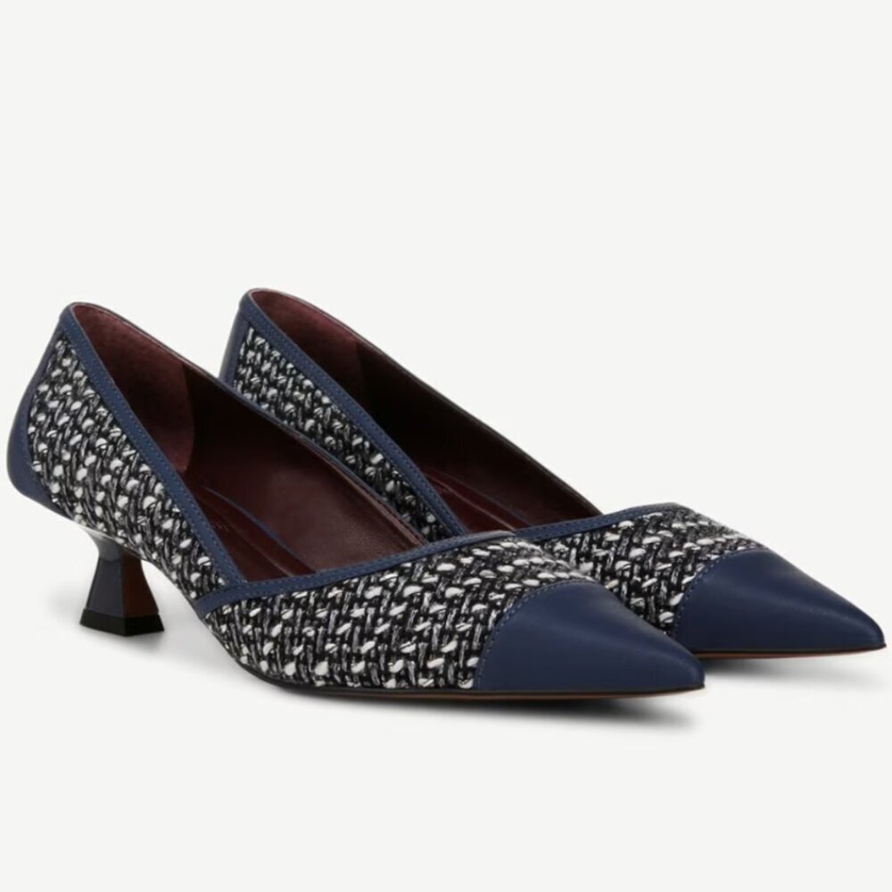 Franco Sarto Darcy Pump In Navy Multi Woven Fabric (WIDE)